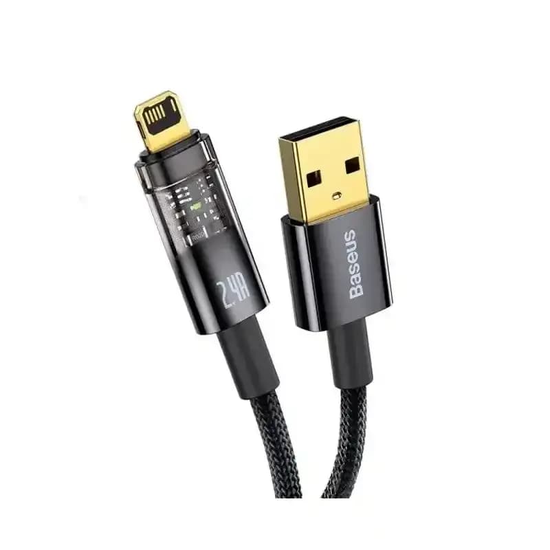 کابل شارژ USB to iP باسئوس مدل Explorer Series Auto Power-Off با طول 1متر 2.4 آمپر — تصویر ۳