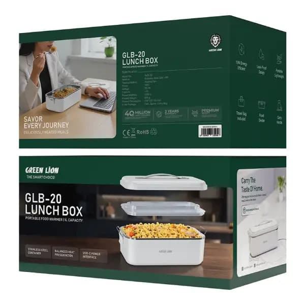 ظرف غذای گرمکندار قابل حمل مدل Green Lion GLB-20 Lunch Box Portable Food Warmer — تصویر ۴