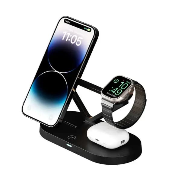 شارژ بیسیم ۵ در ۱ لولو مدل Levelo Premio 5 In 1 Wireless Charging Pad