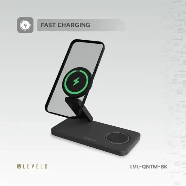 شارژر بیسیم ۳ در ۱ لولو مدل Levelo Quantum 3 in 1 Wireless Charger — تصویر ۲