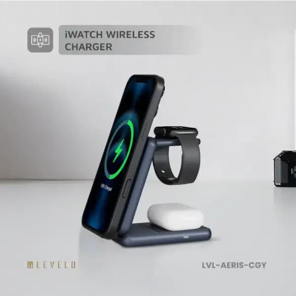 شارژر بیسیم تاشو ۳ در ۱ لولو مدل Levelo Aeris 3-In-1 Foldable Wireless Charger — تصویر ۵