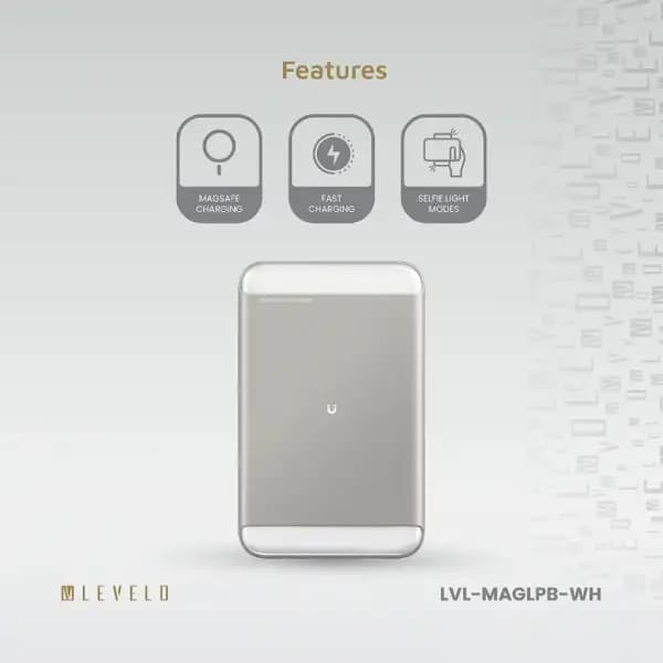 پاوربانک 8000 هزار مگ سیف لولو مدل Levelo MagLight Portable Power Bank 8000mAh — تصویر ۴