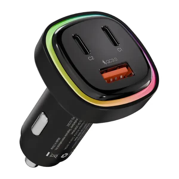 شارژر فندکی 66 وات خودرو مدل Levelo Statique 66W Car Charger