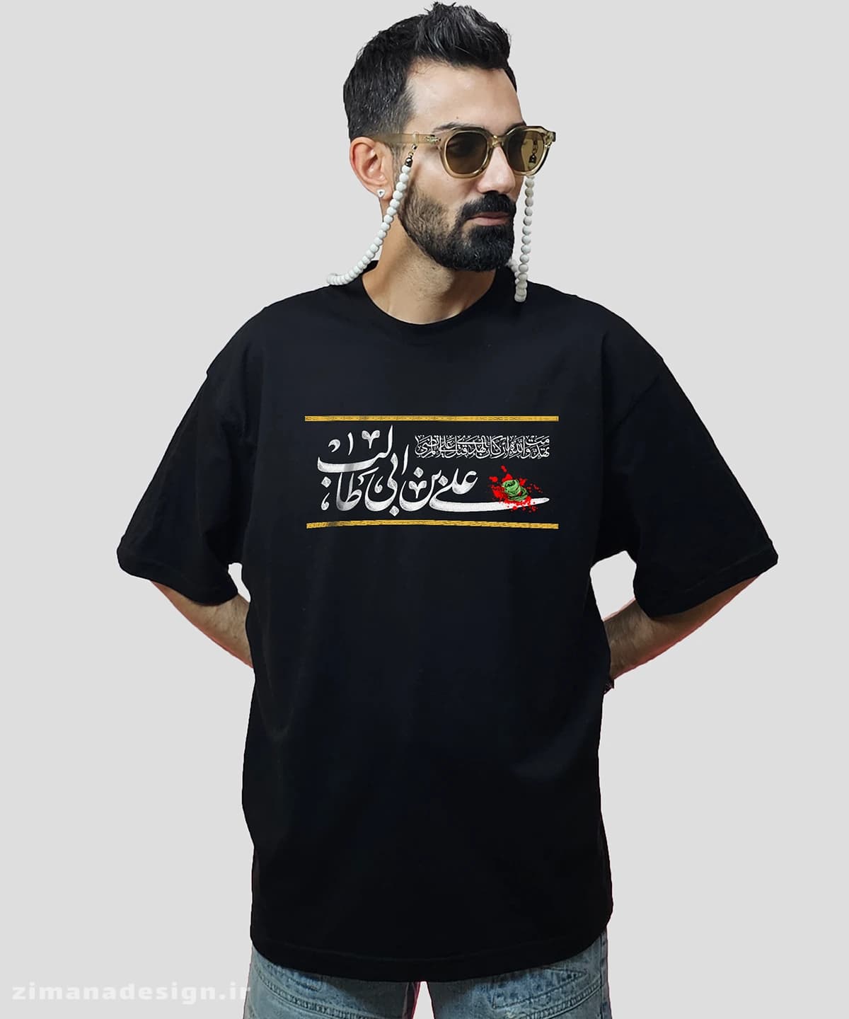 تیشرت لش مردانه و زنانه مذهبی طرح علی بن ابی طالب کد 755