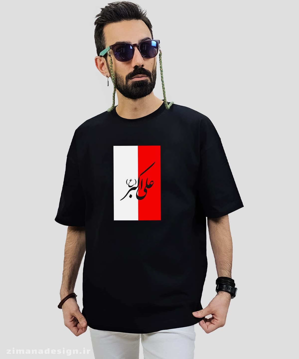 تیشرت لش مردانه و زنانه مذهبی طرح علی اکبر (ع) کد 734 — تصویر ۲