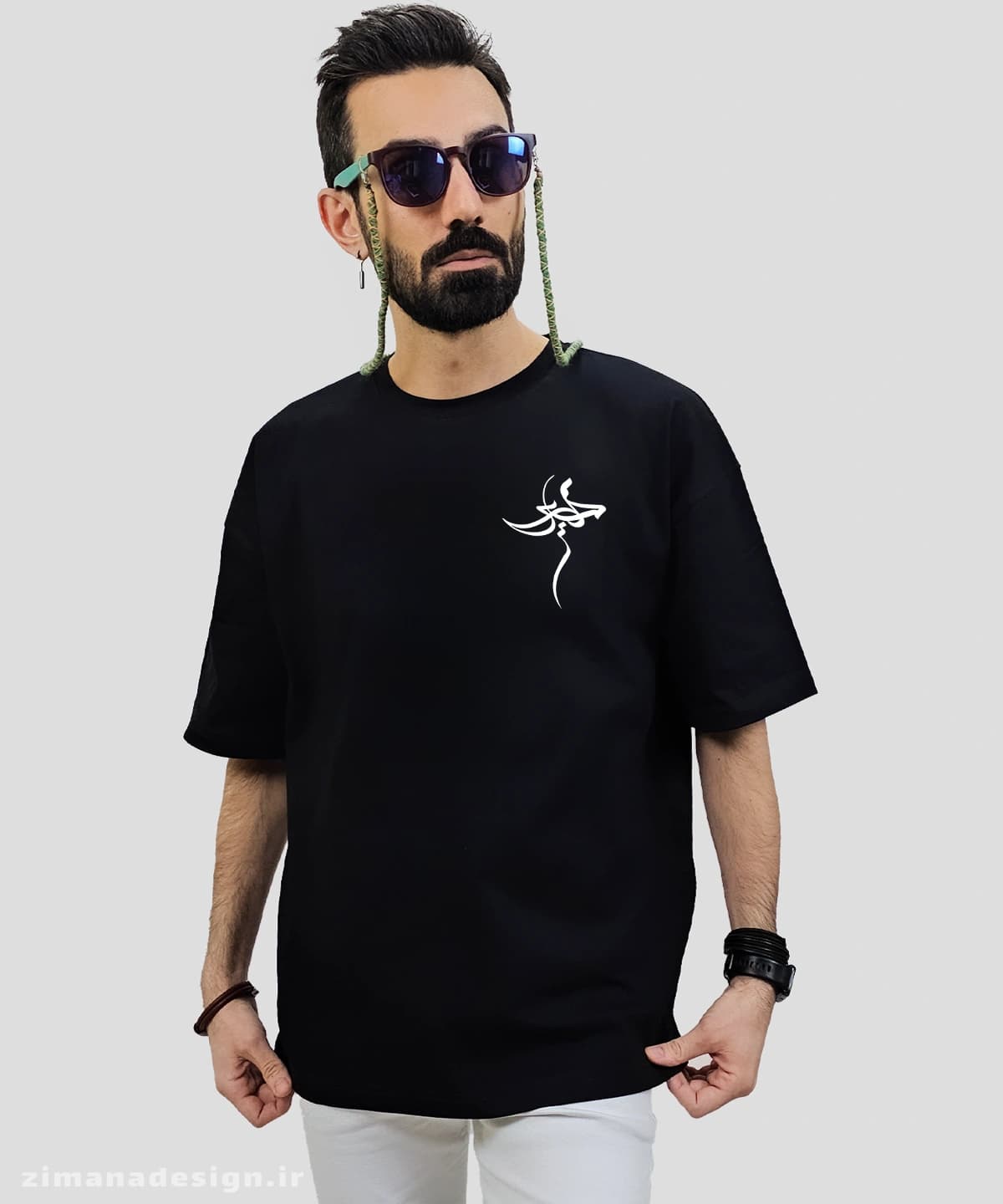 تیشرت لش مردانه و زنانه مذهبی طرح امام حسین (ع) کد 696 — تصویر ۲