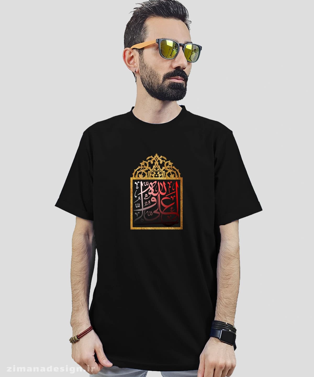 تیشرت مردانه و زنانه مذهبی طرح علی ولی الله کد 754 — تصویر ۲