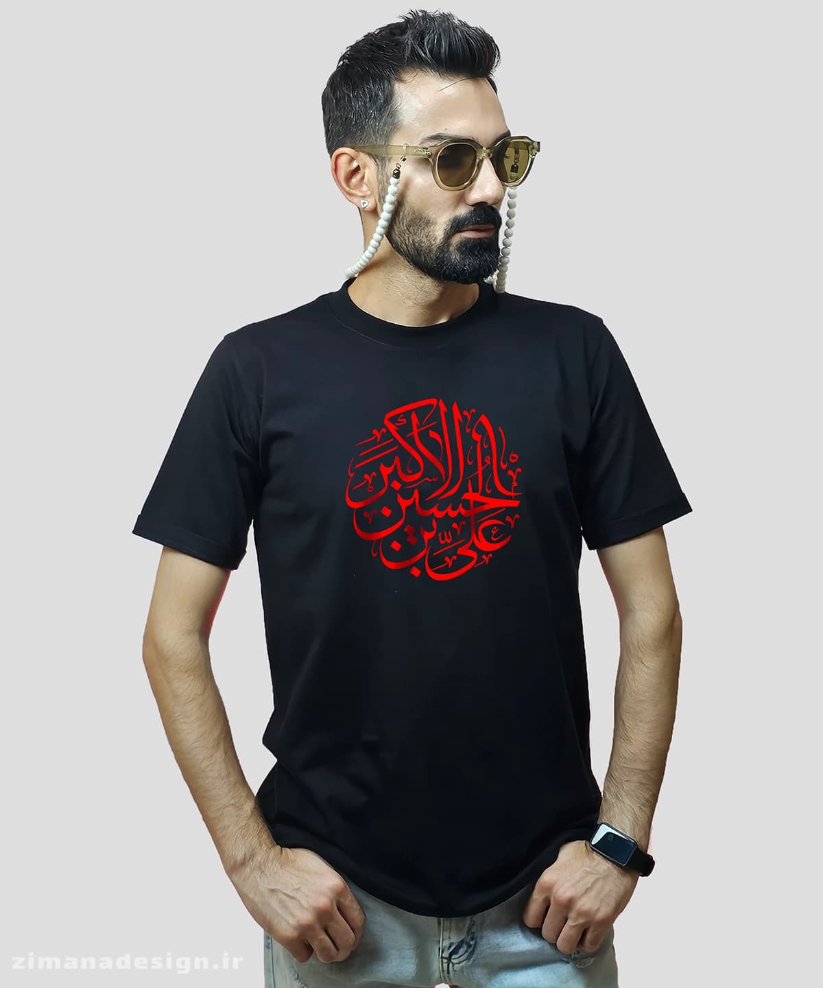تیشرت مردانه و زنانه مذهبی طرح علی اکبر بن الحسین کد 738
