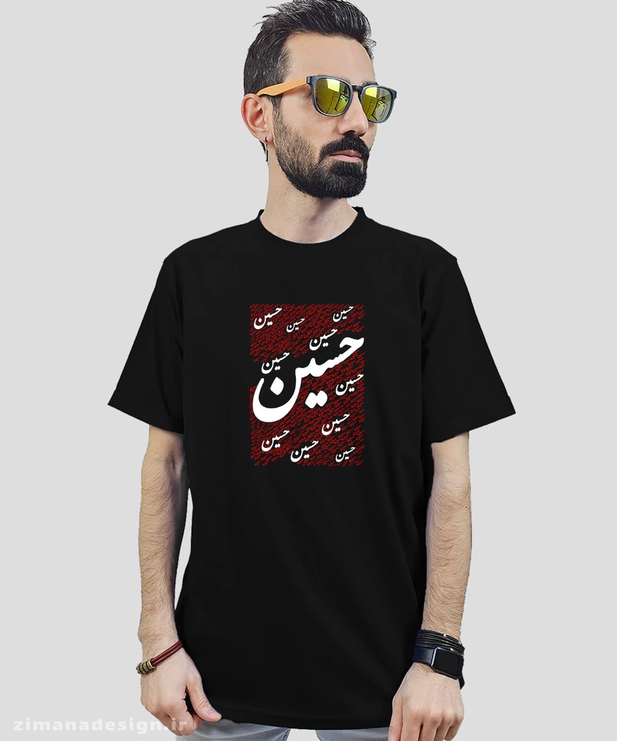 تیشرت مردانه و زنانه مذهبی طرح حسین (ع) کد 711 — تصویر ۲