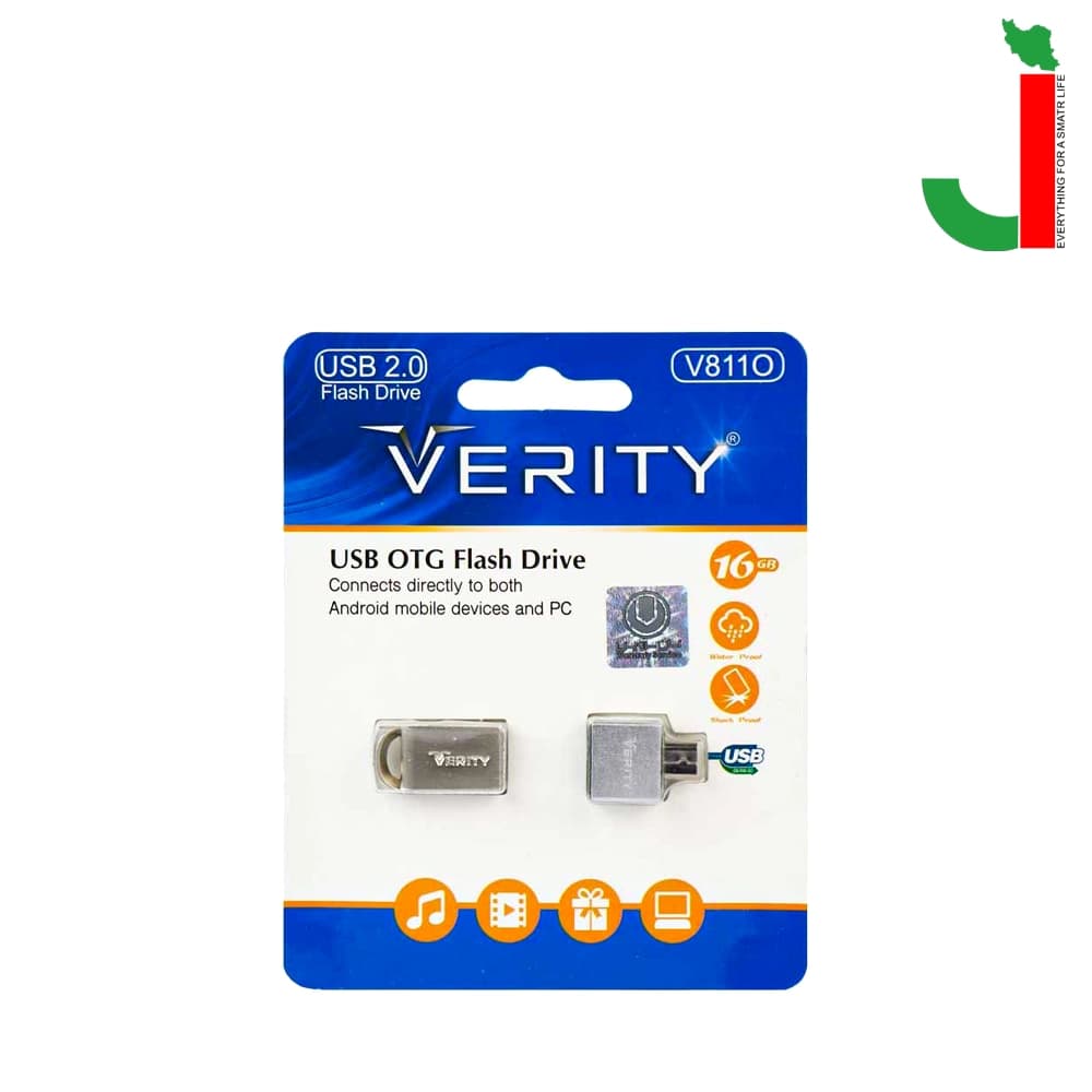 فلش مموری وریتی مدل V811O با ظرفیت 16 گیگابایت USB 2.0 + تبدیل OTG — تصویر ۲