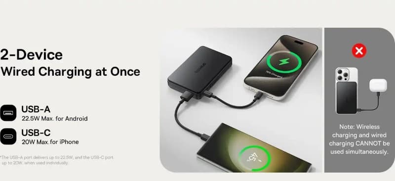 پاوربانک باسئوس وایرلس 10.000 میلی آمپر مگنتی مدل Baseus Airpow 2 Qi2 Magnetic — تصویر ۷