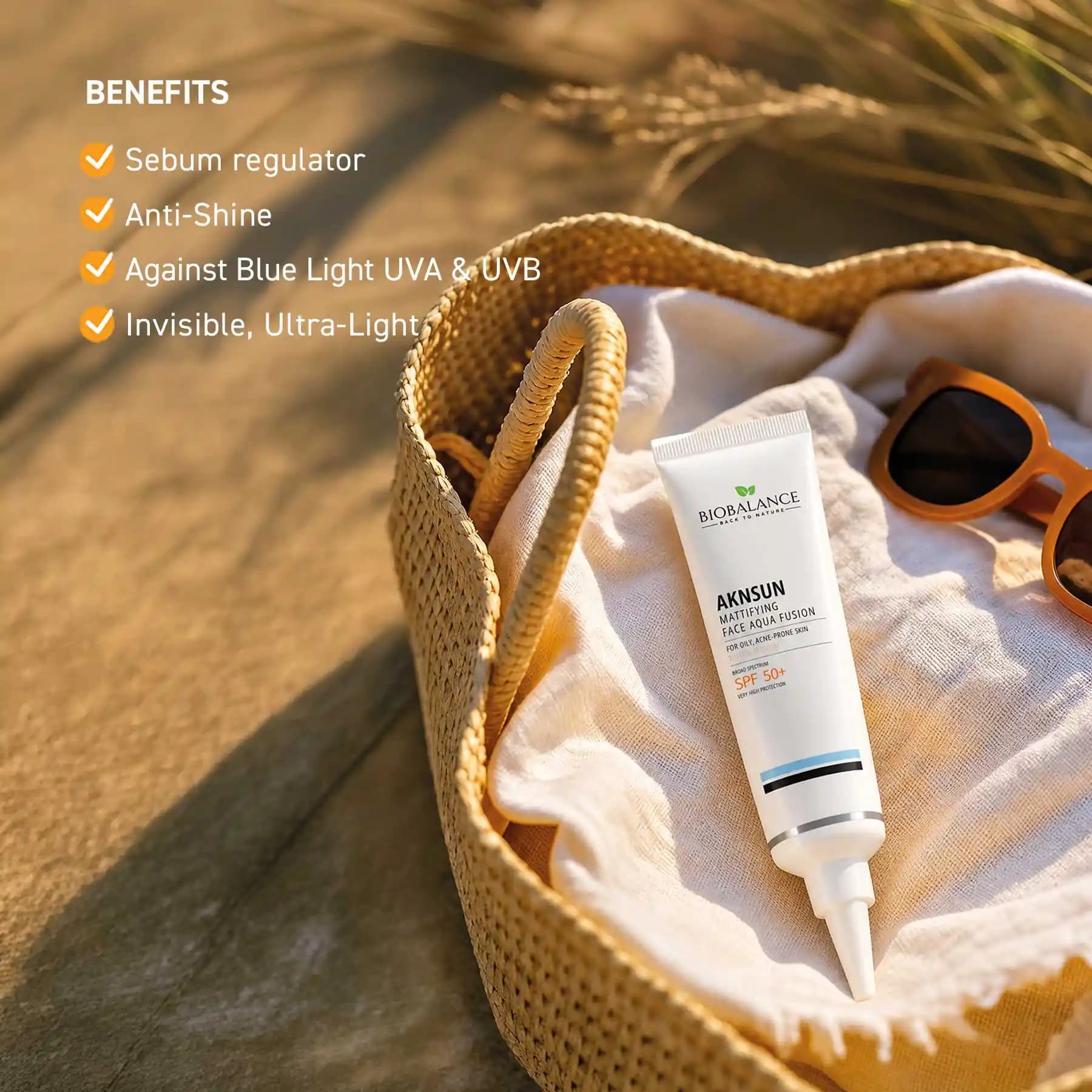 ضد آفتاب رنگی بیوبالانس AKNSUN ماتکننده SPF50+ رنگ Medium حجم ۴۰ میلیلیتر — تصویر ۶