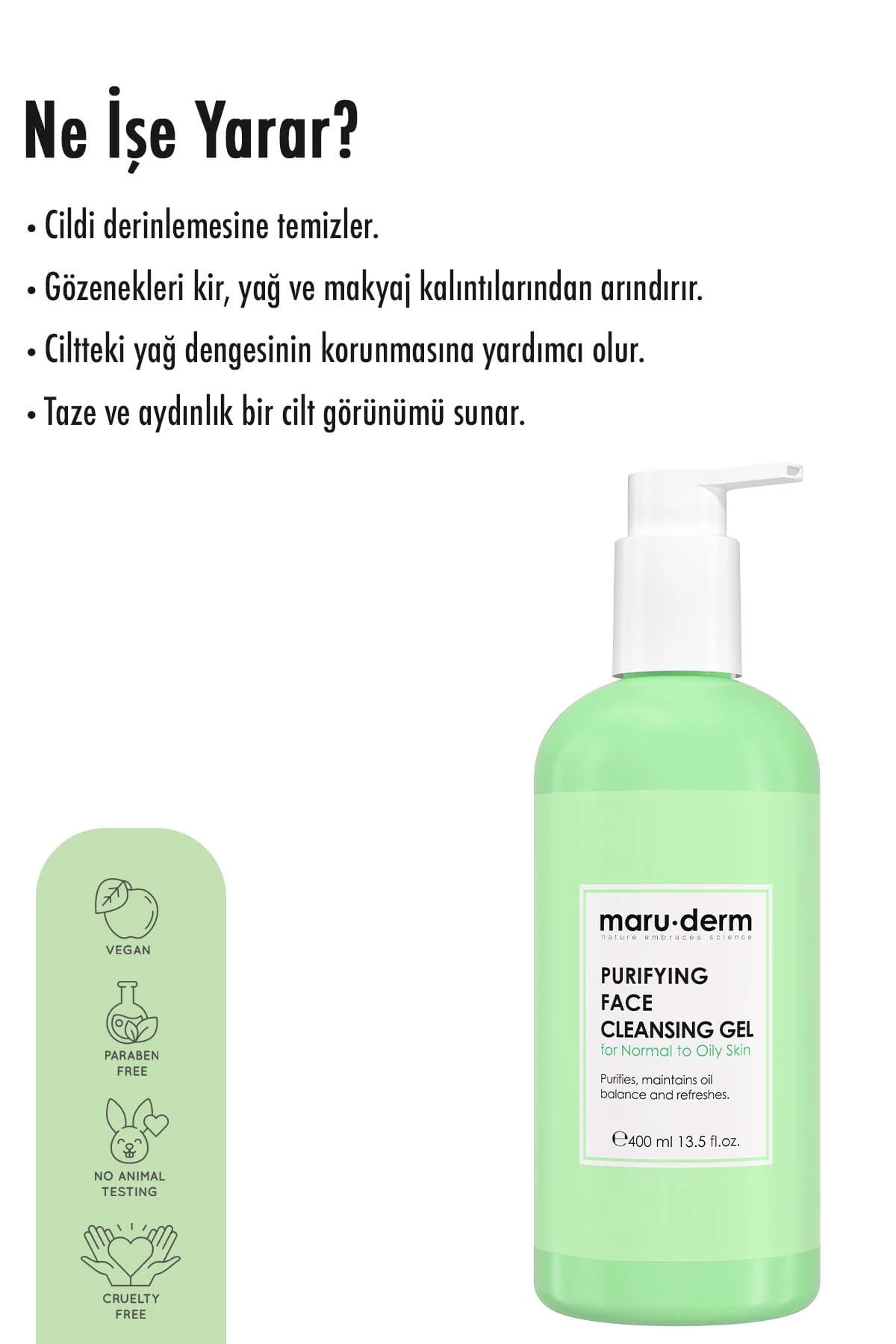 ژل شستشو پوست چرب مارودرم مدل Purifying حجم 400ml — تصویر ۳
