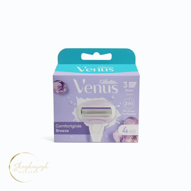 تیغ یدک ونوس زنانه بنفش Comfortglide Breeze بسته ۴ عددی Gillette Venus Comfortglide Breeze Purple Refill