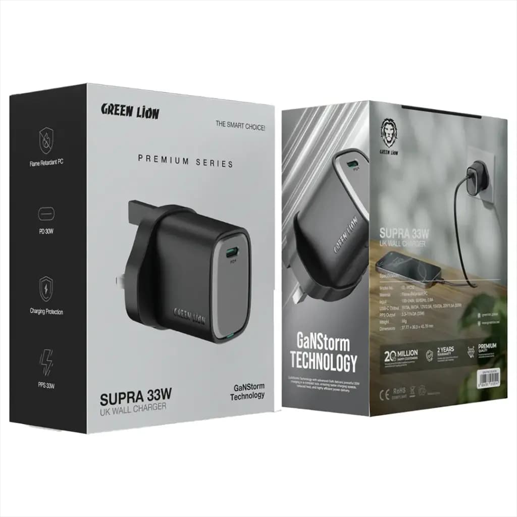 شارژر دیواری Green Lion Supra 33W UK — تصویر ۲