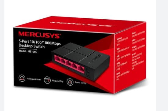 سوئیچ MERCUSYS MS105G HUB SWITCH — تصویر ۳