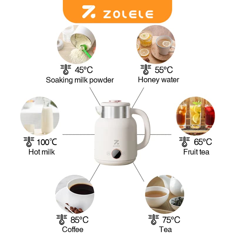کتری برقی شیائومی مدل (ZOLELE Kettle HK152 (OPEN BOX ظرفیت 1.5 لیتر (جعبه باز) — تصویر ۲