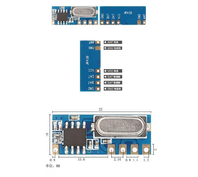 گیرنده ریموت 315MHz-ASK مدل JR43B — تصویر ۲