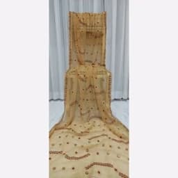 شال و روسری مجلسی حاشیه دار ، پولک دوزی ، گلدوزی ، سوزن دوزی ، زردوزی ، بی نظیر — تصویر ۲