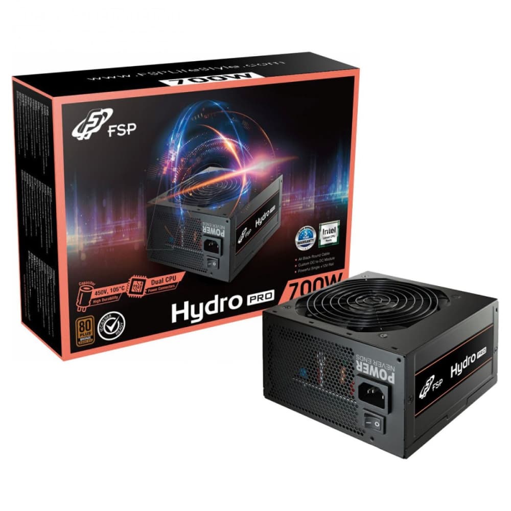 منبع تغذیه کامپیوتر اف اس پی مدل FSP HYDRO PRO 700W BRONZE کارکرده