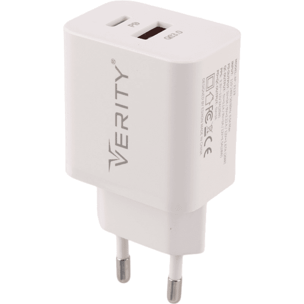 شارژر موبایل 20W همراه با کابل TYPE-C برند VERITY مدل 2129