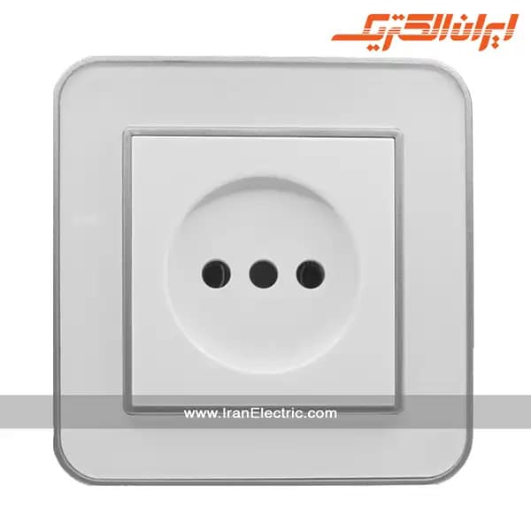 پریز برق ساده ارس نقره ای زه سفید میان سفید — تصویر ۲