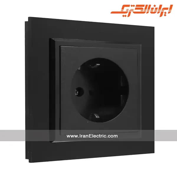 پریز برق ارت دار پلکسی مشکی