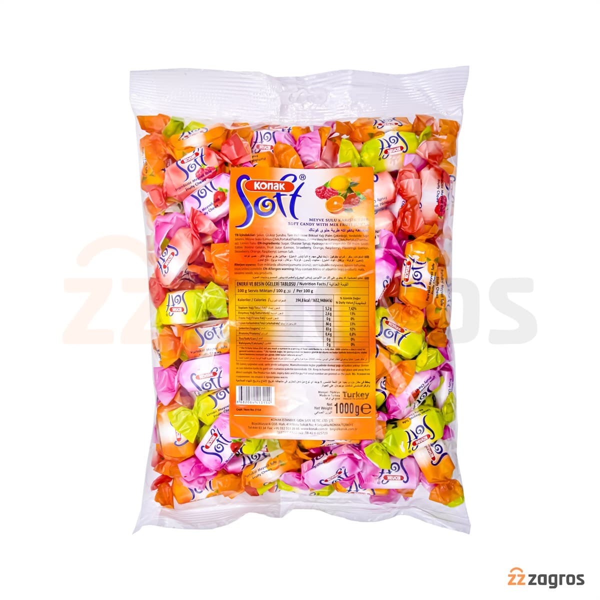 تافی میوه ای Konak سری Soft وزن 1 کیلوگرم
