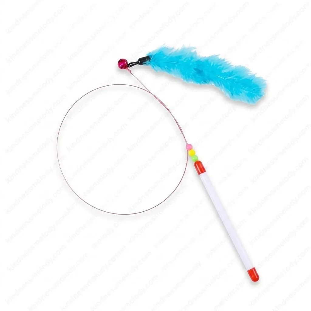 اسباب بازی گربه چوب فنری پردار اسکارلت Cat Toy Spring Wand Scarlet