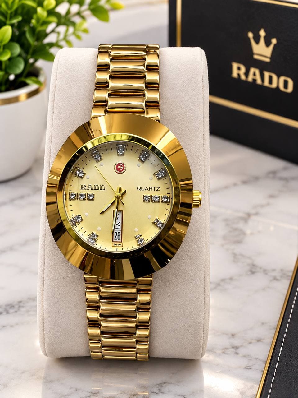 ساعت مردانه مارک رادو مدل تخم مرغی کیفیت عالی رنگ ثابت کد 1925637