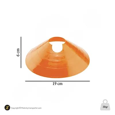 مانع تمرین فوتبال بشقابی کنز ژله ای هلال دار 6 سانتیمتری بسته 10 عددی | نارنجی — تصویر ۵