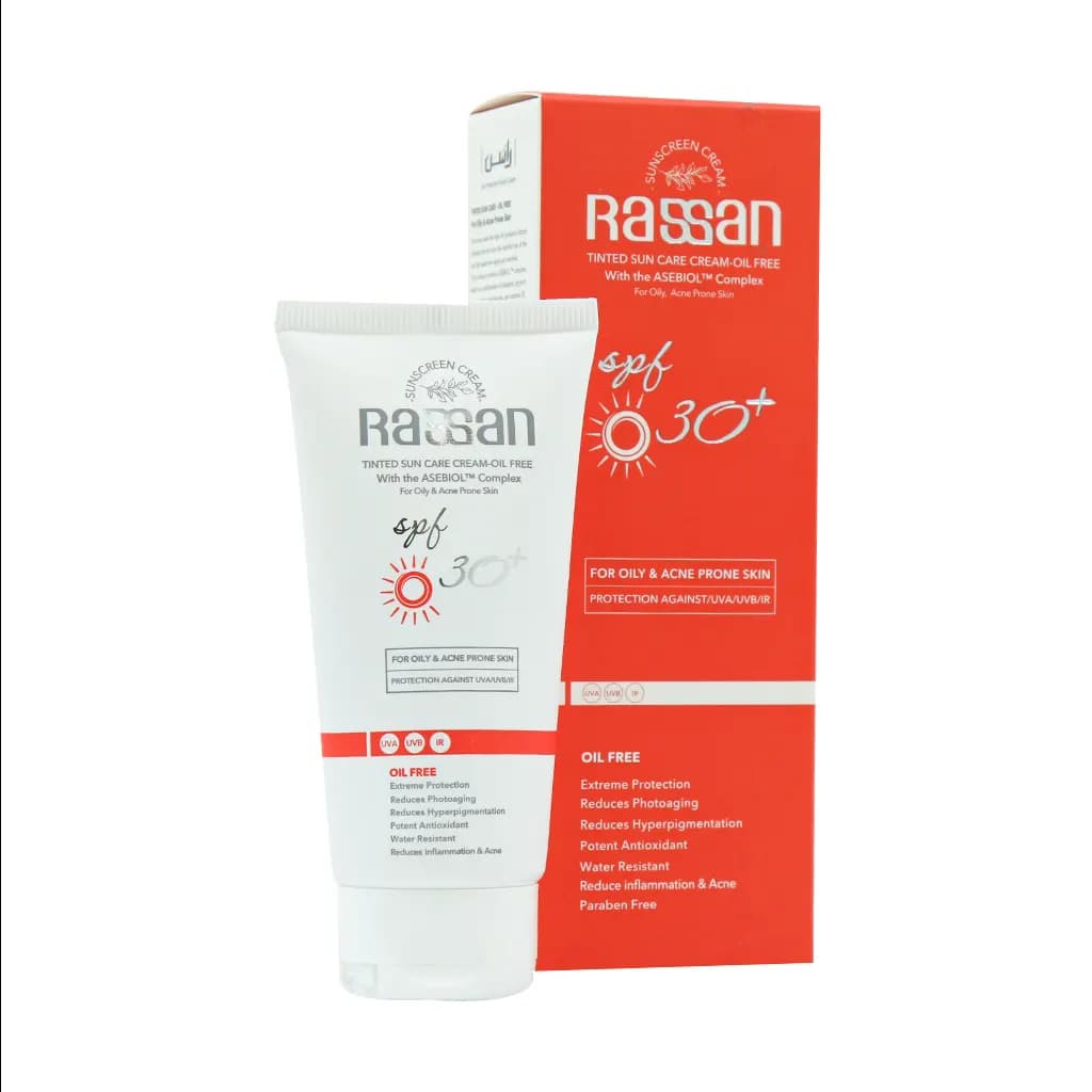 کرم ضد آفتاب رنگی فاقد چربی SPF30 پوست چرب و آکنه دار راسن 40 میلی لیتر — تصویر ۲
