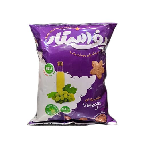 اسنک پفی چهارجوانه سرکه پف استار وزن 50 گرم