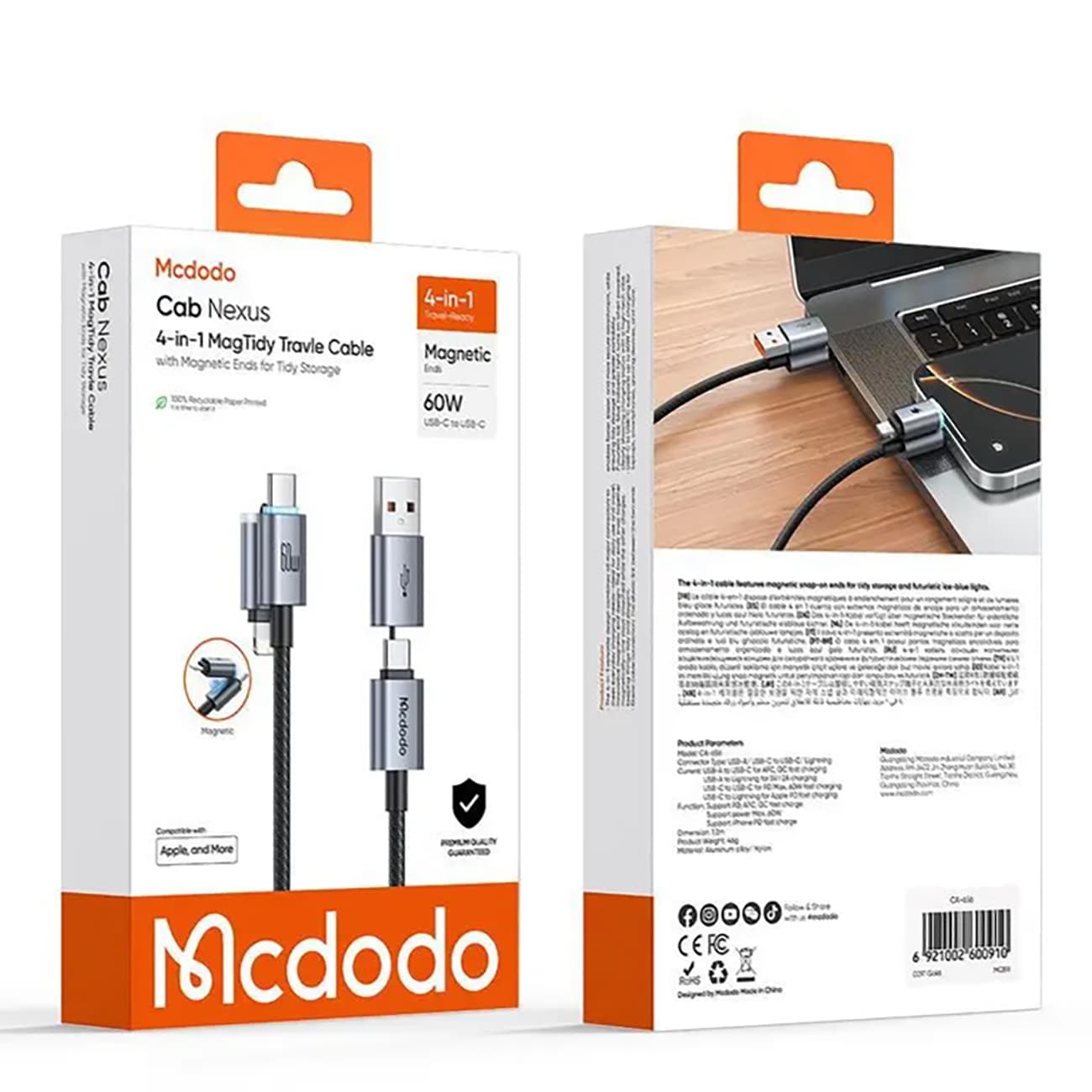 کابل چند کاره مک دودو Mcdodo CA-656 طول 1.2 متر توان 60 وات — تصویر ۶