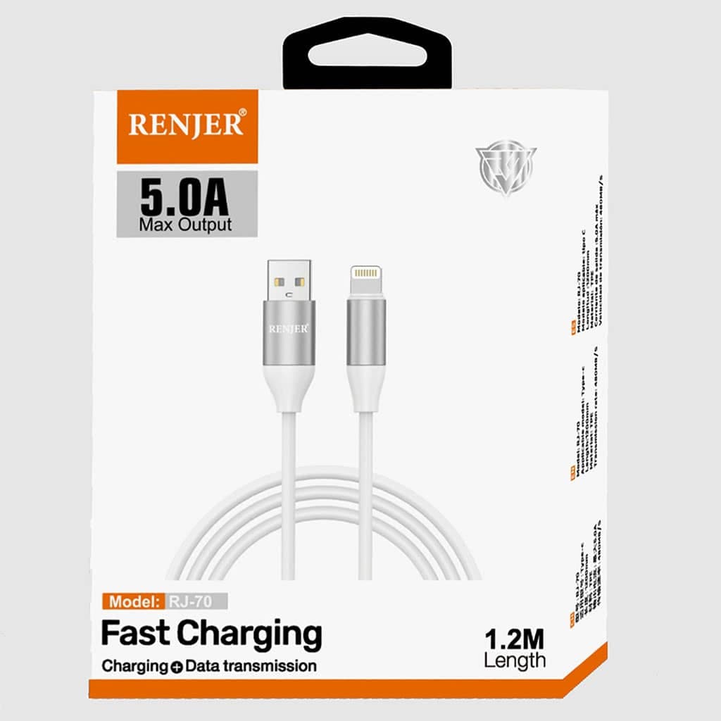 کابل شارژ اپل رنجر پورت لايتنينگ RENJER RJ-70 — تصویر ۲