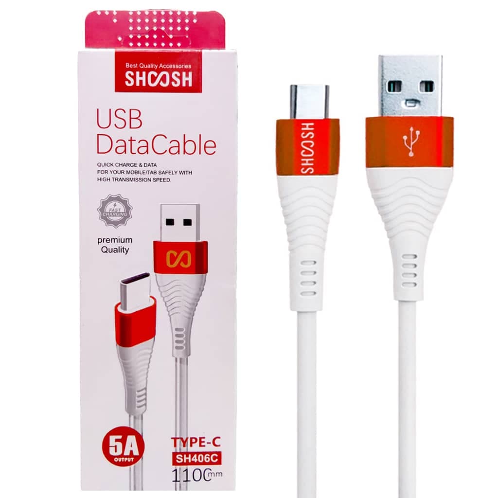کابل فست شارژ Type-C شوش SHOOSH SH406C 5A 110CM