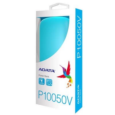 شارژر همراه ای دیتا مدل P10050V ظرفیت 10050 میلی آمپرساعت آبی روشن