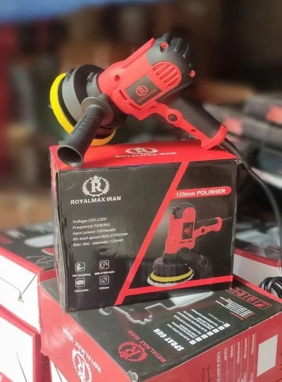 پولیش دریلی دیمردار دستی 1000 وات رویال مکس ایران تفنگی مدل ROYALMAX 125 polishe