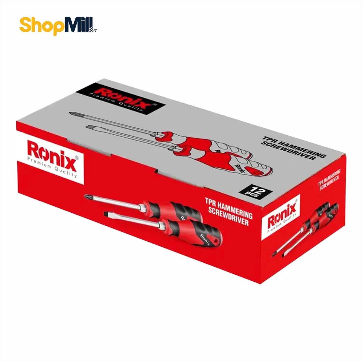 پیچگوشتی تکی دسته TPR ضربهخور 100×6 چهارسو رونیکس Ronix مدل RH-2970 — تصویر ۸