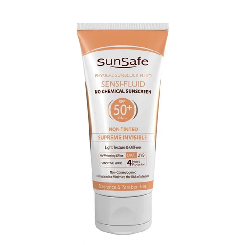 فلوئید ضد آفتاب SPF50+ فیزیکال سان سیف مناسب پوست های حساس 50 میلی لیتر — تصویر ۸