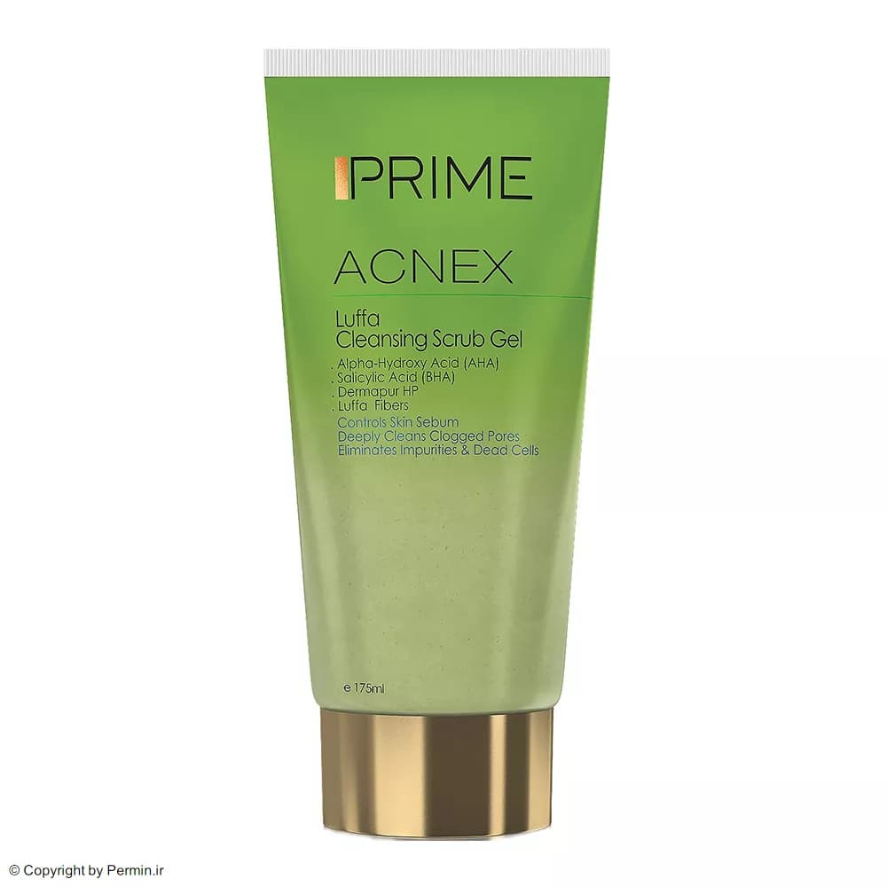 ژل پاک کننده اسکراب پریم مدل Acnex Luffa حجم 175 میلیلیتر — تصویر ۲