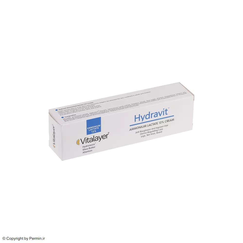 کرم آمونیوم لاکتات 12 درصد ویتالیر مدل Hydravit حجم 100 میلیلیتر — تصویر ۶