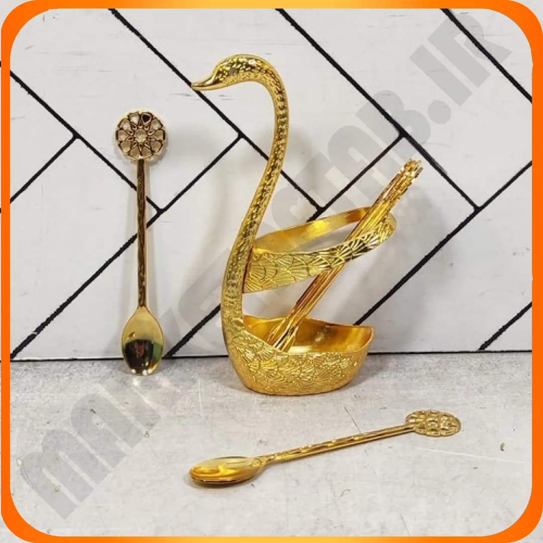 جا قاشق قو طرح دایره کد 1434/6 طلایی زومبا — تصویر ۲