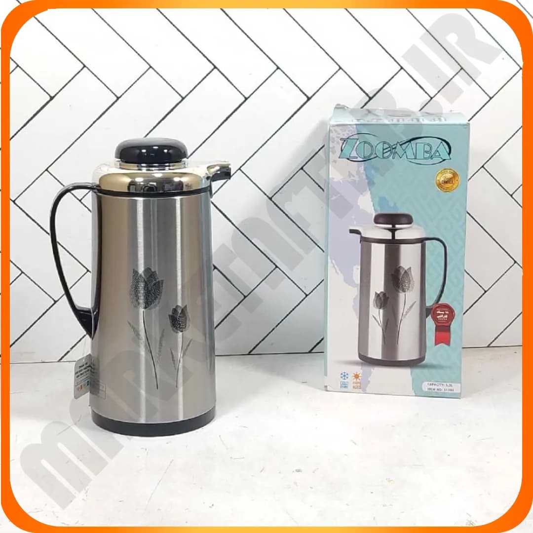فلاکس 1/3 لیتری شیشه صورتی S1700A تولیپ مشکی زومبا
