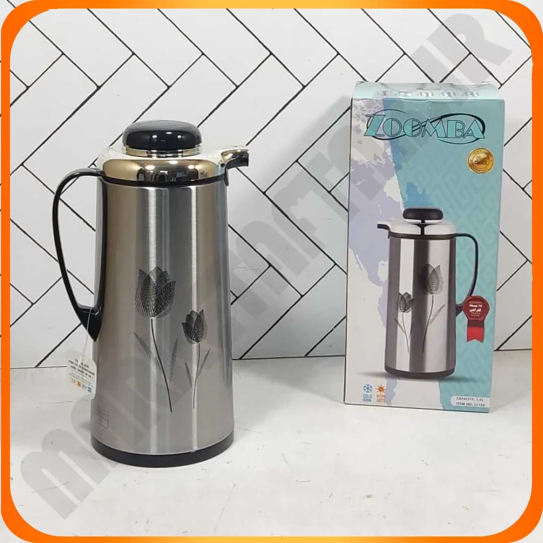 فلاکس 1/6 لیتری شیشه صورتی S1700A تولیپ مشکی زومبا