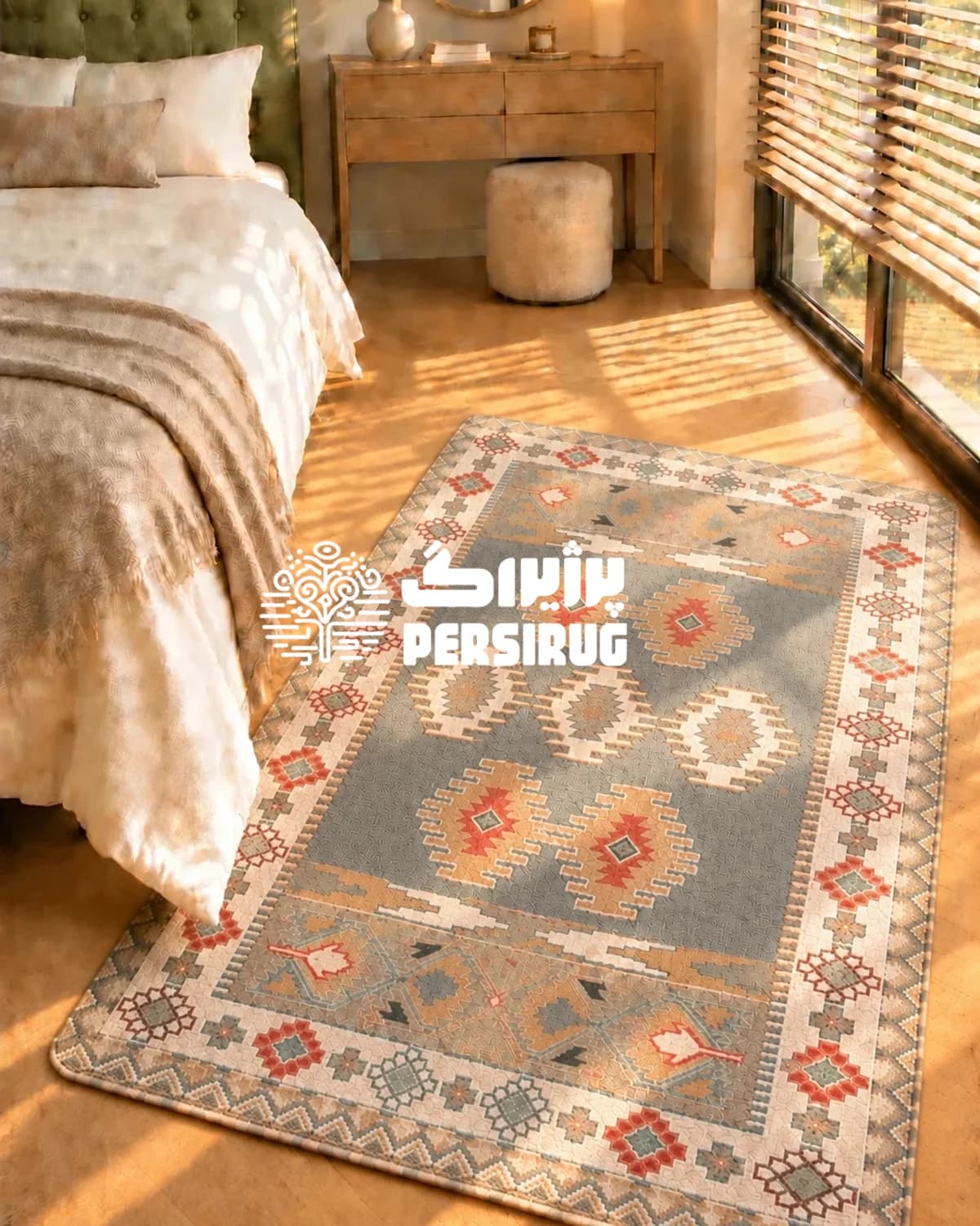 فرشینه زیره چرم لوزیهای کویری — تصویر ۶