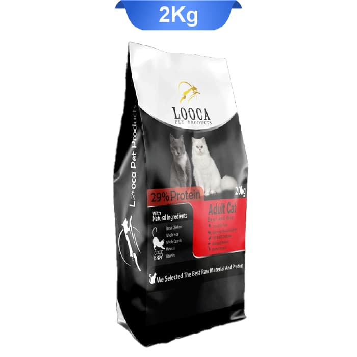 غذا خشک گربه بالغ لوکا طعم گوشت و برنج وزن 2 کیلوگرم Looca Adult Cat