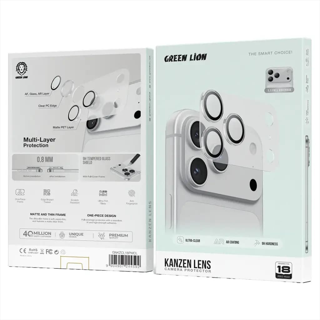محافظ لنز دوربین آیفون 18 پرو مکس گرین لاین مدل Kanzen Lens — تصویر ۷
