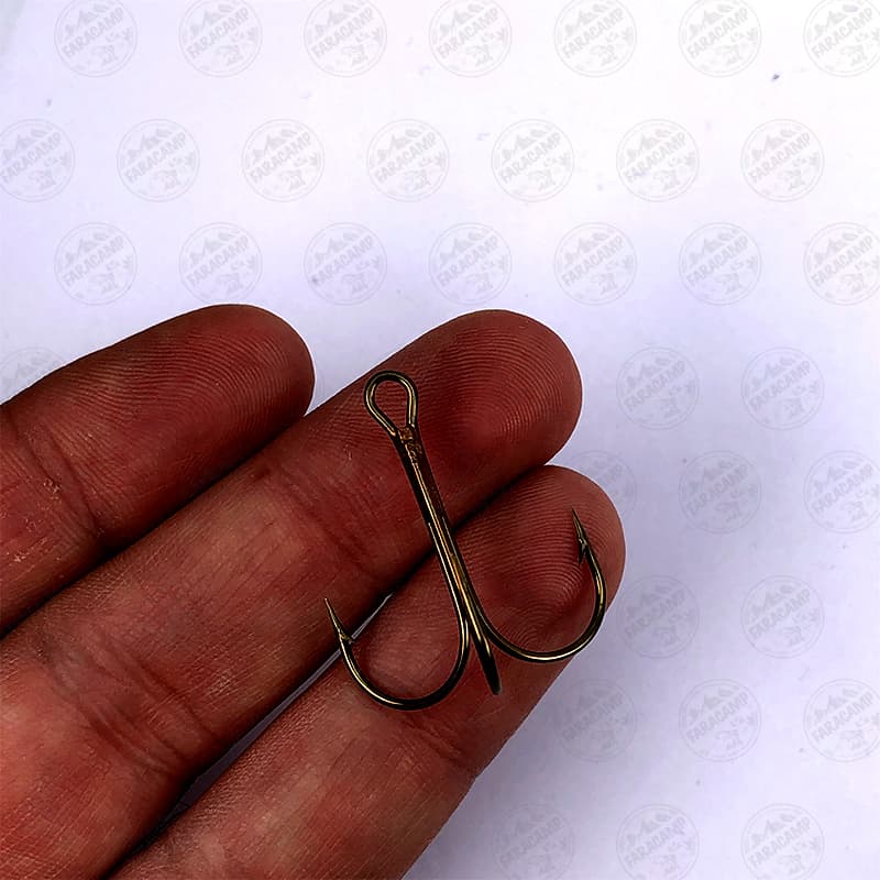 قلاب موستاد سه شاخ برنز سایز 1 بسته ۵ عددی MUSTAD Hameçons Triples Ronds HOOKS 5841O — تصویر ۴