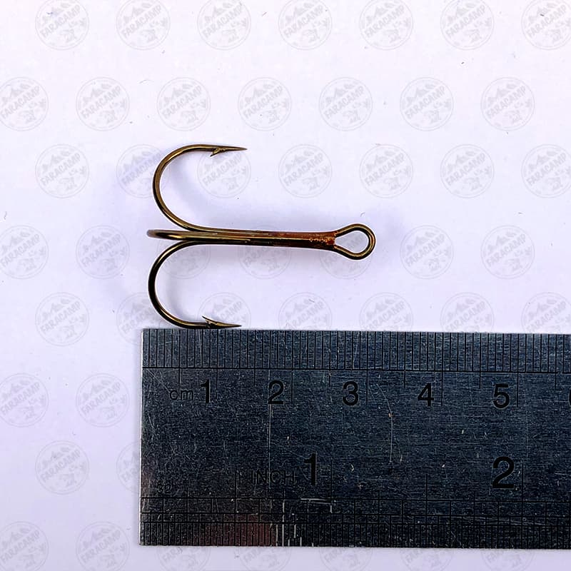 قلاب موستاد سه شاخ برنز سایز 1 بسته ۵ عددی MUSTAD Hameçons Triples Ronds HOOKS 5841O — تصویر ۷